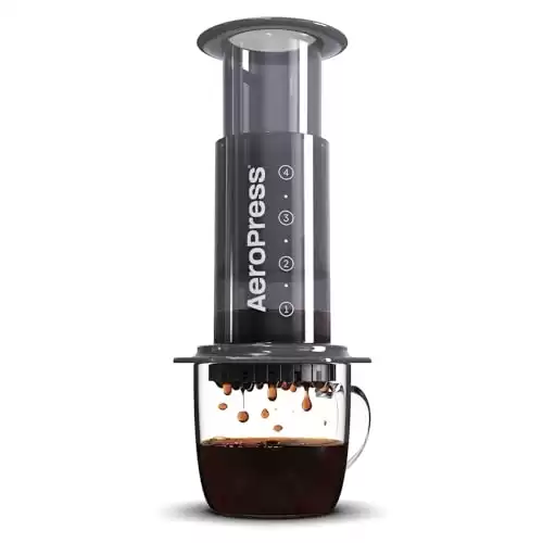 Aeropress Original Coffee and Espresso Maker, Barista Level Portable Coffee Maker with Chamber, Plunger, & Filters, Quick Coffee and Espresso Maker, Made in USA