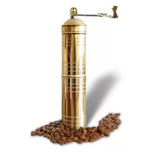Traditional Turkish Manual Coffee Grinder, Brass Coffee Grinder, Kitchen Decor, Qualification Adjustable Grinder, Manual Coffee Mill with Handle
