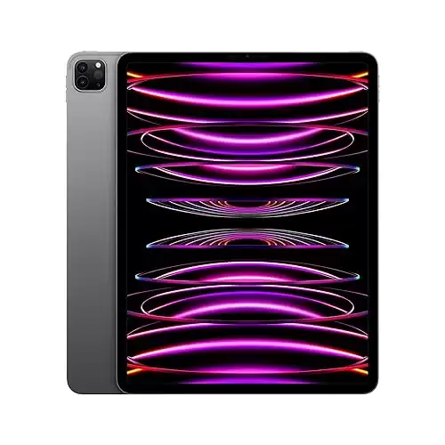 Apple iPad Pro 12.9-inch (6th Generation): with M2 chip, Liquid Retina XDR Display, 128GB, Wi-Fi 6E, 12MP front/12MP and 10MP Back Cameras, Face ID, All-Day Battery Life – Space Gray