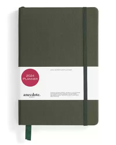 Anecdote 2024 Planner. A Daily Planner, Weekly and Monthly Planner 2024. Achieve Your Goals With This Weekly Planner, A5 size, Hardcover Agenda. Start Anytime.