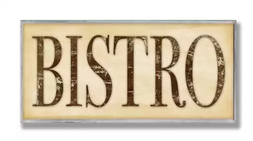 Stupell Home Décor Bistro Rectangle Kitchen Wall Plaque, 7 x 0.5 x 17, Proudly Made in USA