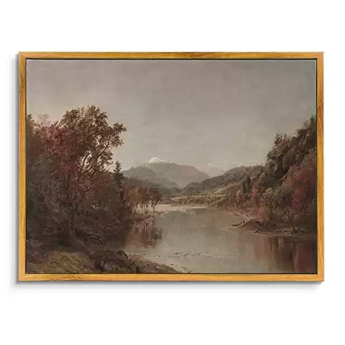 ARPEOTCY Vintage Framed Canvas Wall Art, Fall Natural Scenery Wall Decor for Living Room, 12x16 inches (30x40cm), Vintage Landscape Paintings for Bedroom, Framed Art Prints, for Office