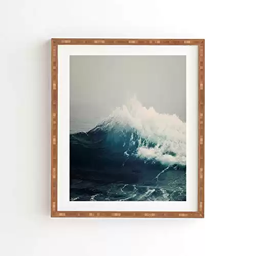Deny Designs Bree Madden Bamboo Framed Wall Art, 14 in x 16.5 in, Sea Wave