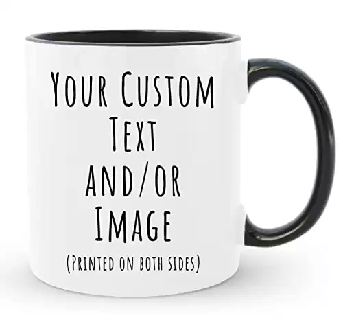 HomeBee Personalized Coffee Mug | Custom Photo Text or Logo Ceramic Mug | Customized 11 Oz Tea Cup – Unique Gift for Men & Women | Taza Personalizadas Design with Picture and Words | White – B...