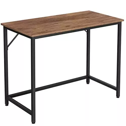 VASAGLE Computer Desk, Gaming Desk, Home Office Desk, for Small Spaces, 19.7 x 39.4 x 29.5 Inches, Industrial Style, Metal Frame, Hazelnut Brown and Black ULWD041B03V1