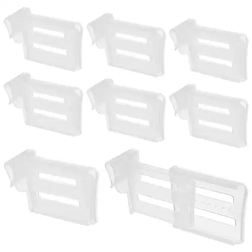 ASTIMESA 8 Pcs Adjustable Clear Fridge Divider Set, Retractable Fridge Door Organizer Clip, Snap-On Refrigerator Side Door Separators Grid Dividers for Kitchen Food Small Sundries Storage (8)