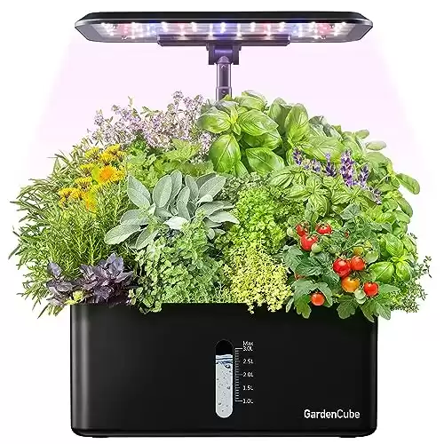 Hydroponics Growing System Indoor Garden: Herb Garden Kit Indoor with LED Grow Light Quiet Smart Water Pump Automatic Timer Healthy Fresh Herbs Vegetables - Hydroponic Planter for Home Kitchen Office