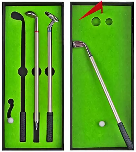 NalakUvara Mini Golf Desktop Game, 3 Gel Pens, Green