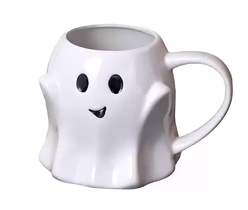 Ceramic Ghost Mug | Halloween Mug | Cute Ghostface CoffeeMug | Novelty Ceramic Coffee Cup with Handle| Perfect for Halloween Decor and Best Gifts for Coffee Lover, 14.9 FL OZ