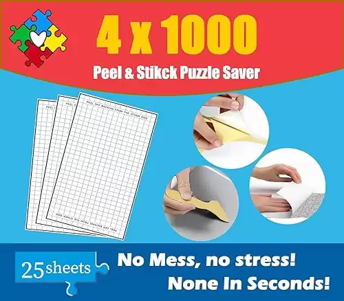 25 Sheets Puzzle Saver Puzzle Glue Sheets Preserve 4 1000 Pieces Jigsaw Puzzles Glue and Frame Peel and Stick Puzzle Saver Puzzle Sticker Sheets