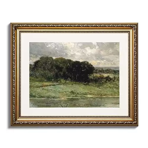 ARPEOTCY Vintage Gold Framed Wall Art, 13x16 inch Swale Land Scenery Retro Paintings, Canvas Prints Artwork with Antique Frame, Victorian Wall Picture Decor for Room Gallery Living Room