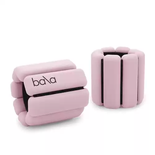 Bala Bangles – Set of 2 (1lb Each) | Adjustable Wearable Wrist & Ankle Weights | Yoga, Dance, Barre, Pilates, Cardio, Aerobics, Walking | Blush Pink