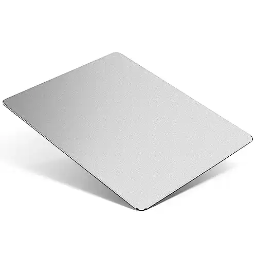 TERRATUTOR Aluminum Mouse Pad with Non-Slip Rubber Base and Micro Sand Blasting Alloy Surface for Fast and Accurate Control | Silver