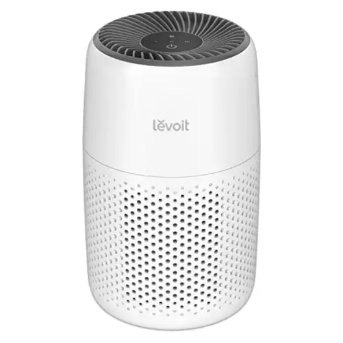 LEVOIT Air Purifiers for Bedroom Home, 3-in-1 Filter Cleaner with Fragrance Sponge for Better Sleep, Filters Smoke, Allergies, Pet Dander, Odor, Dust, Office, Desktop, Portable, Core Mini-P, White