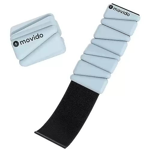 Movido Wrist and Ankle Weights | 1 lb each (2 per set) | Adjustable Workout Weights for Women and Men | Perfect for Yoga, Walking, Pilates, Hiking, Aerobics, Movement (Ocean)