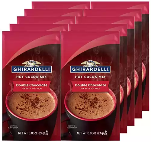 Ghirardelli Double Chocolate Hot Cocoa Mix, 0.85-Ounce Packets (Pack of 10)