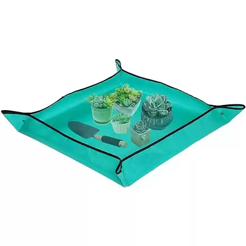 PE Plant Repotting Mat Waterproof Transplanting Mat Indoor Succulent Potting Mat Portable Gardening Mat(39.4" x 39.4")