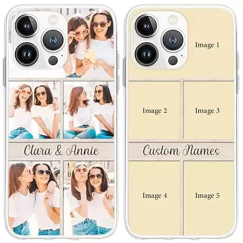 CUBICER Personalized Best Friend Photo Phone Cases Custom Text Transparent Waterproof Case Protector Birthday Gifts for Friends Cover Compatible with 6 7 8 SE X XR XS 11 12 13 14 Pro Max