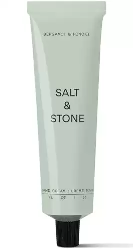 Salt & Stone Hand Cream - Bergamot & Hinoki | Hand Cream for Women & Men | Hydrates, Nourishes & Softens Skin | Restores Dry Cracked Hands | Fast-Absorbing | Cruelty-Free & Vegan (...