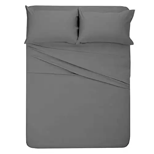 400 Thread Count Sheets Full XL Size Bed Sheets-100% Long Staple Soft Egyptian Cotton SheetSet, 4 Piece Set-Upto 15" Deep Pocket-Pure Egyptian Cotton Bed Sheets Set (Dark Gray)