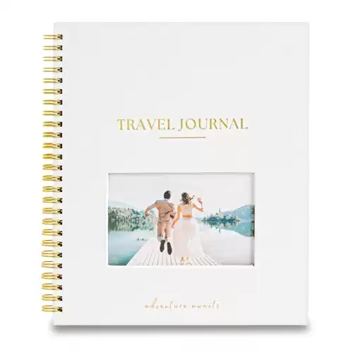 Nook Theory Travel Journal for Women, Men with Prompts Travel Scrapbook, Diary, Bucketlist, Roadtrip & Adventure Journal, Travel Planner Gift, Undated World Travel Journal, Couples, Teens (Cream)