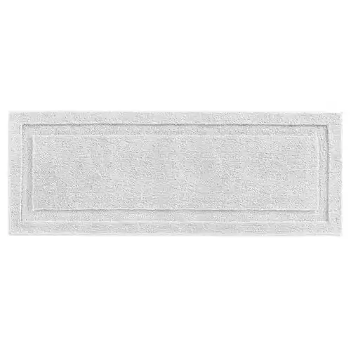 mDesign Large Modern Bath Mat Runner - Non-Skid Bathroom Runner Rug - Long Bath Mat - Oversized Machine Washable Bathroom Floor Carpet Rug - Extra Long Bathroom Rug - Hydra Collection - Platinum Gray