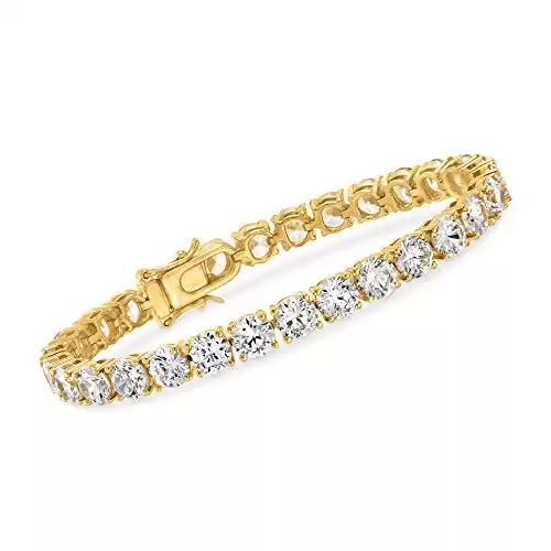 Ross-Simons 23.00 ct. t.w. CZ Tennis Bracelet in 18kt Gold Over Sterling. 7 inches