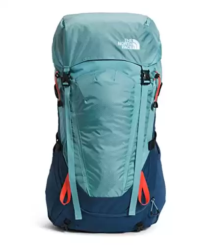 THE NORTH FACE Women's Terra Backpacking Backpack, Reef Waters/Shady Blue/Retro Orange, Medium/Long