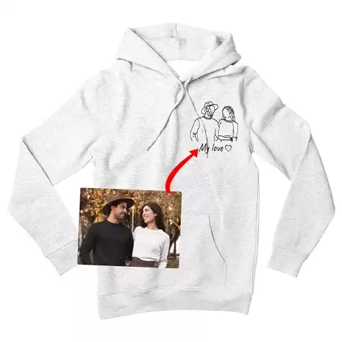 Famiheart Custom Hoodies Design Your Own, T-Shirts Portrait from Photo, Valentines Day Customized Gifts for Boyfriend, Men, Sweatshirt Christmas