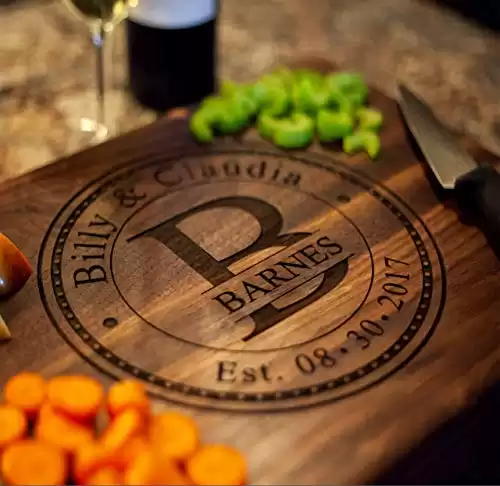 Anniversary Gift for Couple or Wedding Gifts - USA Hand Crafted Personalized Cutting Boards Make For Great Bride Gifts, Gifts for Men, or Bridal Shower Gifts