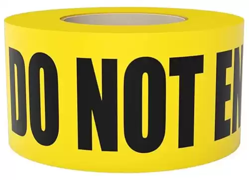 Yellow Caution Do Not Enter Barricade Tape 3 inch X 1000 feet Bright Yellow with a Bold Black Print 3 in. Wide for Maximum Readability Tear Resistant Design