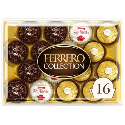 Ferrero Collection, 16 Count, Premium Gourmet Assorted Hazelnut Milk Chocolate, Dark Chocolate and Coconut, Great Easter Gift, 6.1 oz