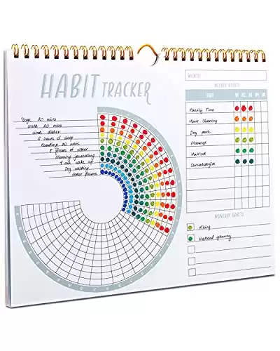 Lamare Habit Tracker Calendar - Inspirational Habit Journal with Spiral Binding - Daily Habit Tracker Journal and Goal Board - Motivational Goal Journal - Great Tool For Productivity And Workout