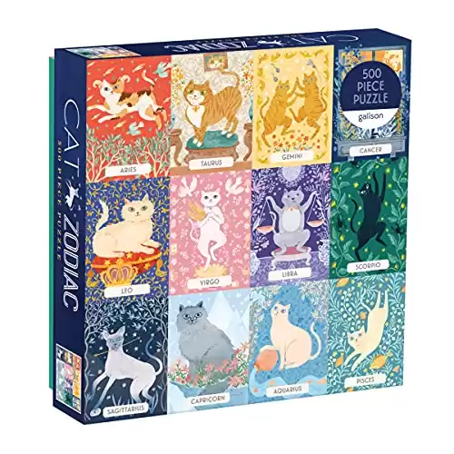 Galison Cat Zodiac 500 Piece Puzzle, Multicolor, 1 EA