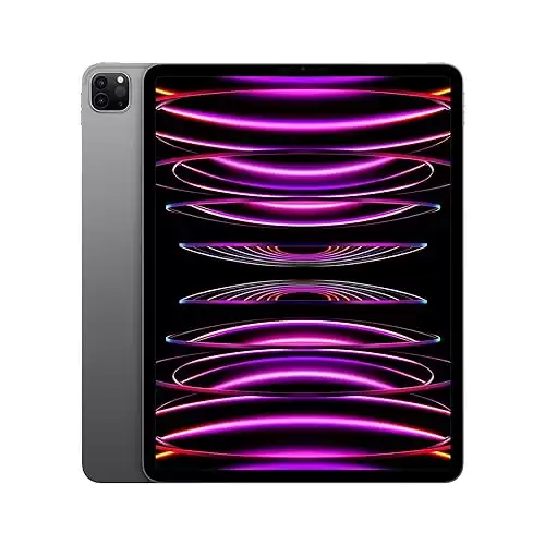 Apple iPad Pro 12.9-inch (6th Generation): with M2 chip, Liquid Retina XDR Display, 128GB, Wi-Fi 6E, 12MP front/12MP and 10MP Back Cameras, Face ID, All-Day Battery Life Space Gray