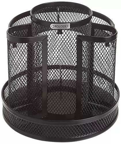 Rolodex Mesh Spinning Sorter, 6 1/4" x 6 1/2", Black