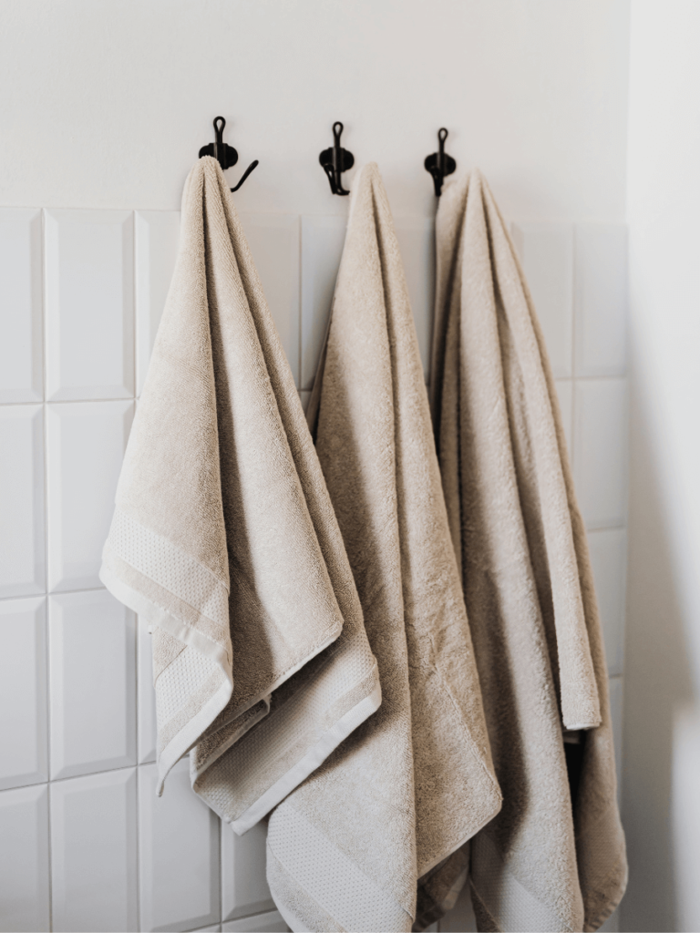 Refresh your bathroom with a set of new, matching towels. They aren't terribly expensive and new towels can really elevate your bathroom space.