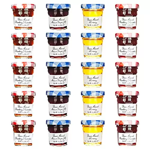 Bonne Maman Assorted - 20/1 oz Mini Jars -Strawberry, Raspberry, Honey, Grape - 5 each flavor