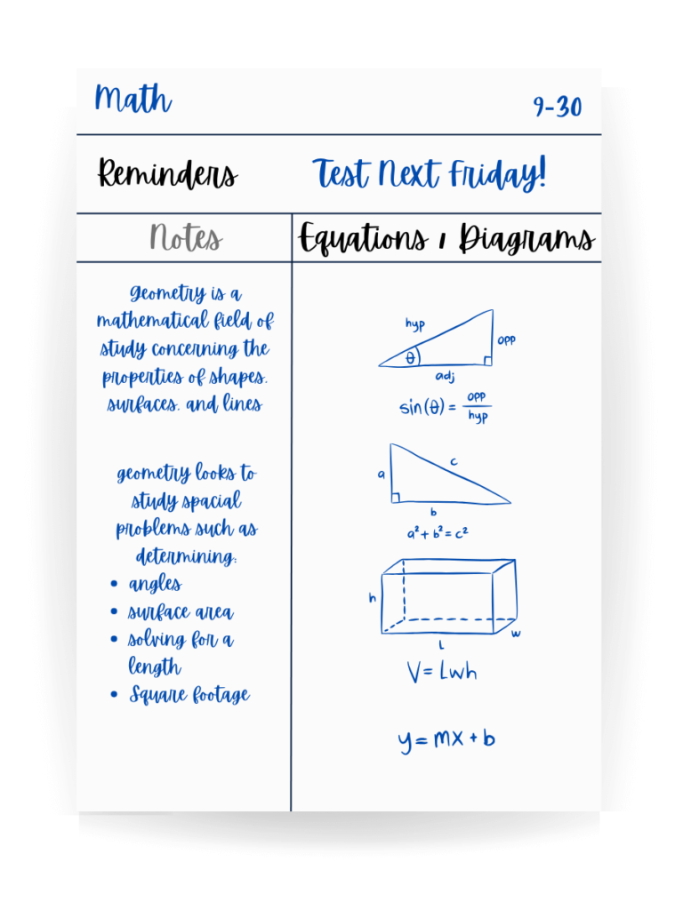 Notes for Math Large Image