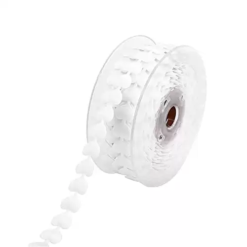 MRSRIBBON 1 Roll Valentine's Day Ribbon - 22 Yards Love Heart Curling Ribbon for Valentine's Day Party Festival, Balloon Gift Wrapping, Art Craft Decoration (White)