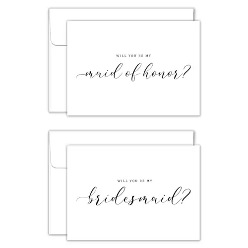 CGBRspacex Will You Be My Bridesmaid Cards (6 Packs), Bridesmaid Proposal Cards, 4 Bridesmaid Cards, 2 Maid of Honor Cards, Wedding Card with 6 Envelopes