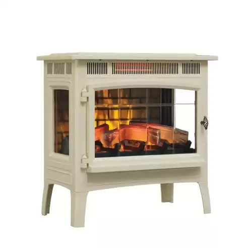 duraflame® Electric Infrared Quartz Fireplace Stove with 3D Flame Effect, Cream