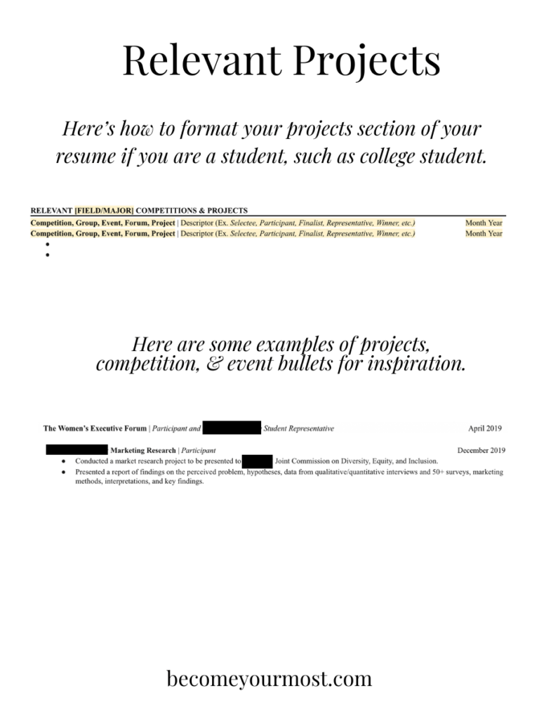 Projects (For College Resume)