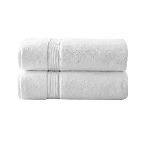 Madison Park Signature 800GSM 100% Cotton Luxurious Bath Towel Set Highly Absorbent, Quick Dry, Hotel & Spa Quality for Bathroom, 34" x 68", White 2 Piece